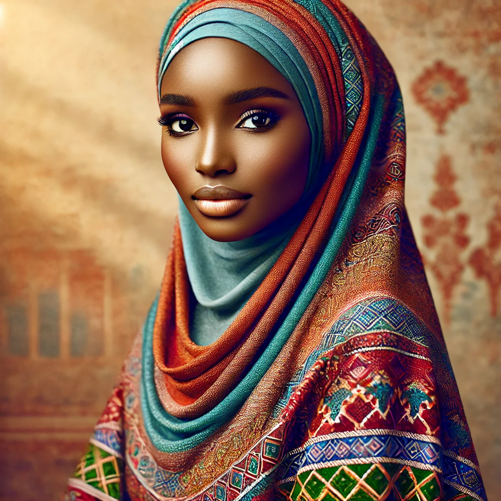 https://shehuwada.com/wp-content/uploads/2024/11/DALL·E-2024-11-24-12.16.45-A-beautiful-young-Hausa-Black-woman-aged-20-25-dressed-in-a-modest-Islamic-style.-She-wears-a-colorful-intricately-patterned-hijab-and-a-traditional.webp